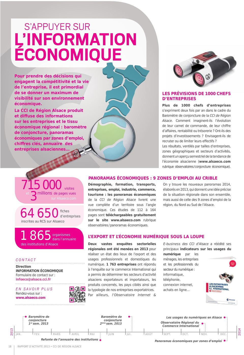 La CCI de Région Alsace produit et diffuse des informations sur les entreprises et le tissu économique régional : baromètre de conjoncture, panoramas économiques par zones d emploi, chiffres clés,