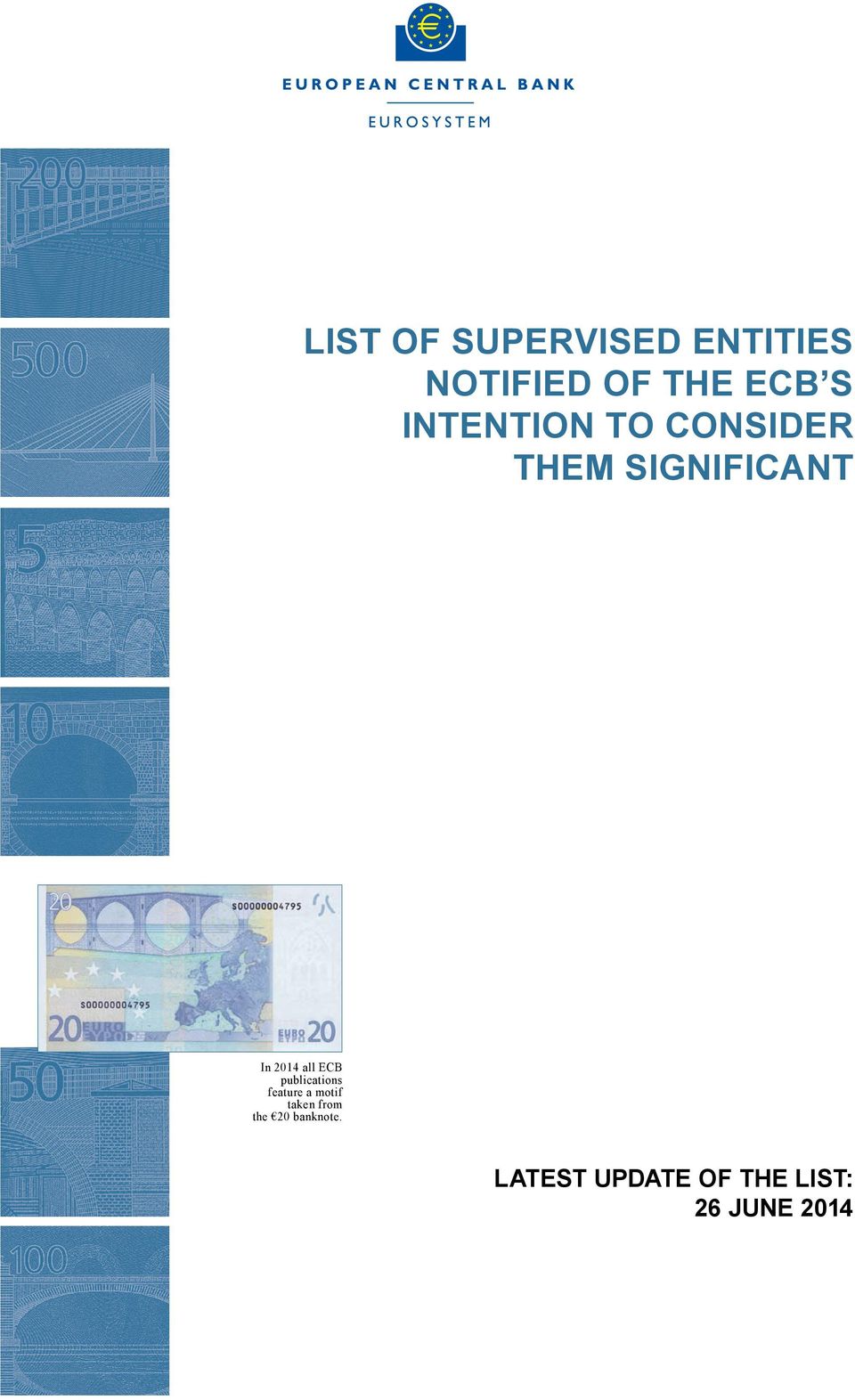 ECB publications feature a motif taken from the 20