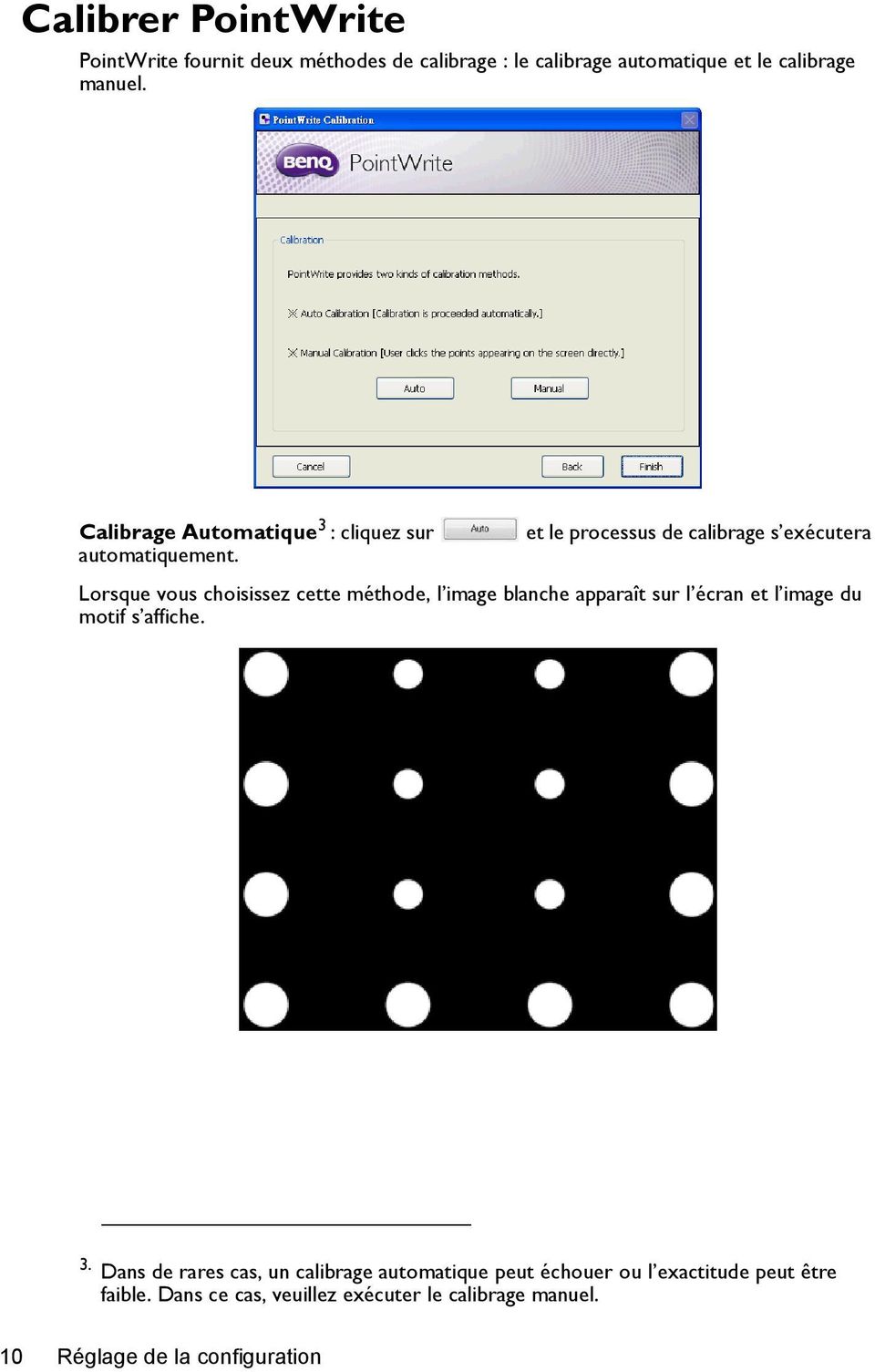 Lorsque vous choisissez cette méthode, l image blanche apparaît sur l écran et l image du motif s affiche. 3.