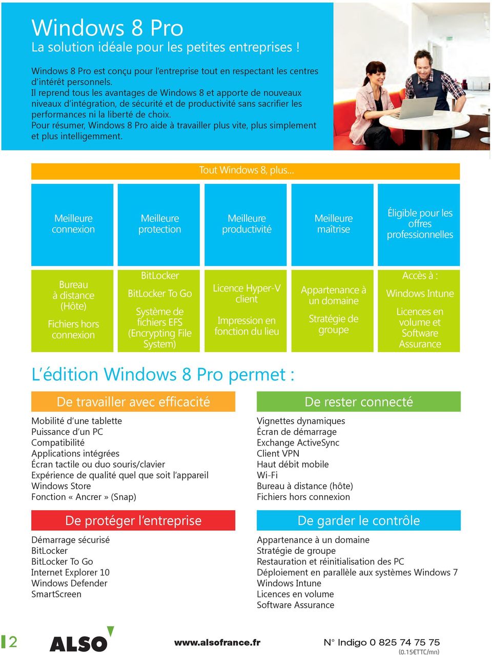 Pour résumer, Windows 8 Pro aide à travailler plus vite, plus simplement et plus intelligemment.