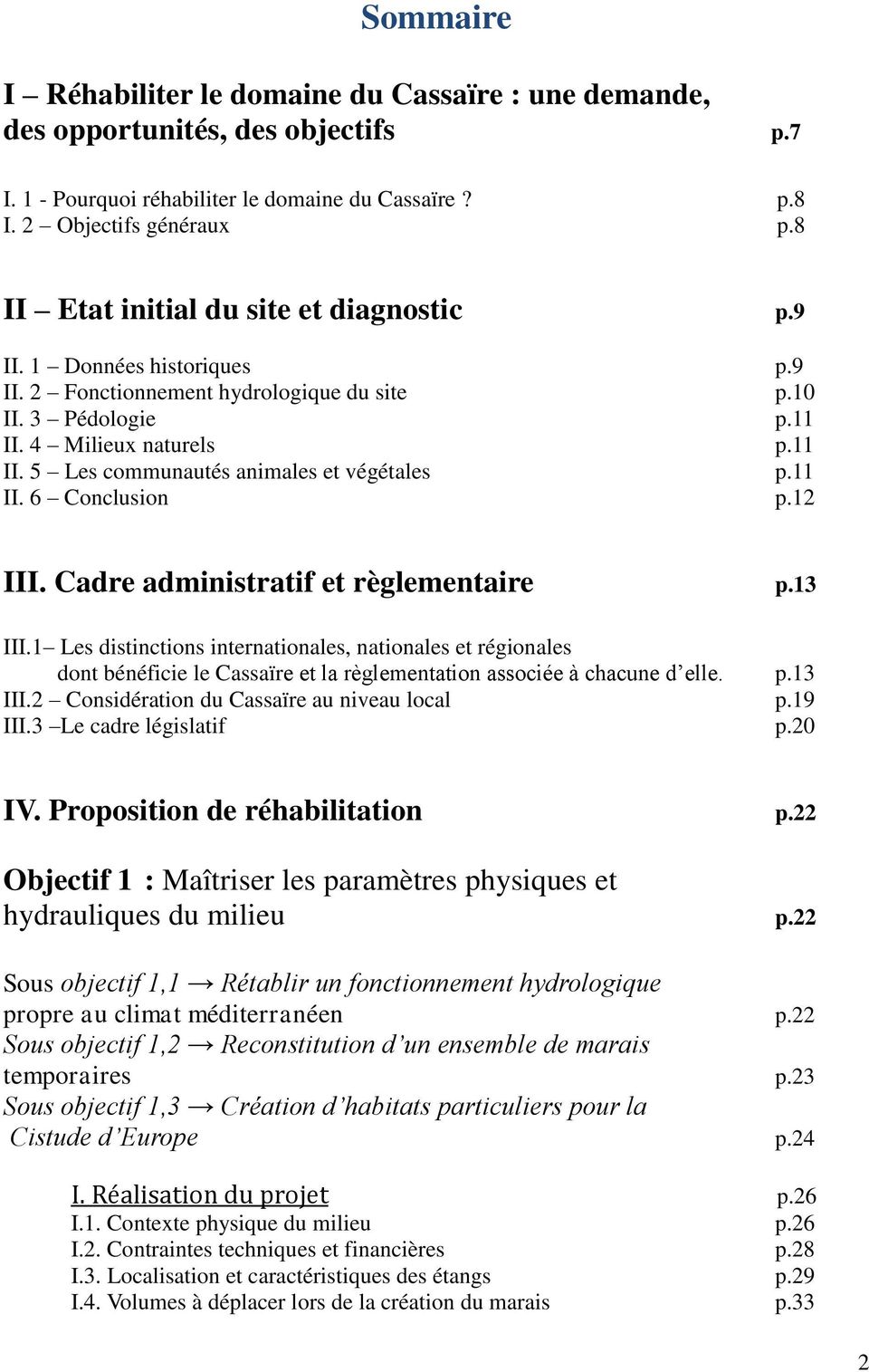 11 II. 6 Conclusion p.12 III. Cadre administratif et règlementaire p.13 III.