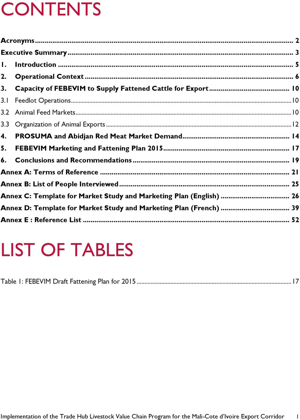 .. 19 Annex A: Terms of Reference... 21 Annex B: List of People Interviewed... 25 Annex C: Template for Market Study and Marketing Plan (English).