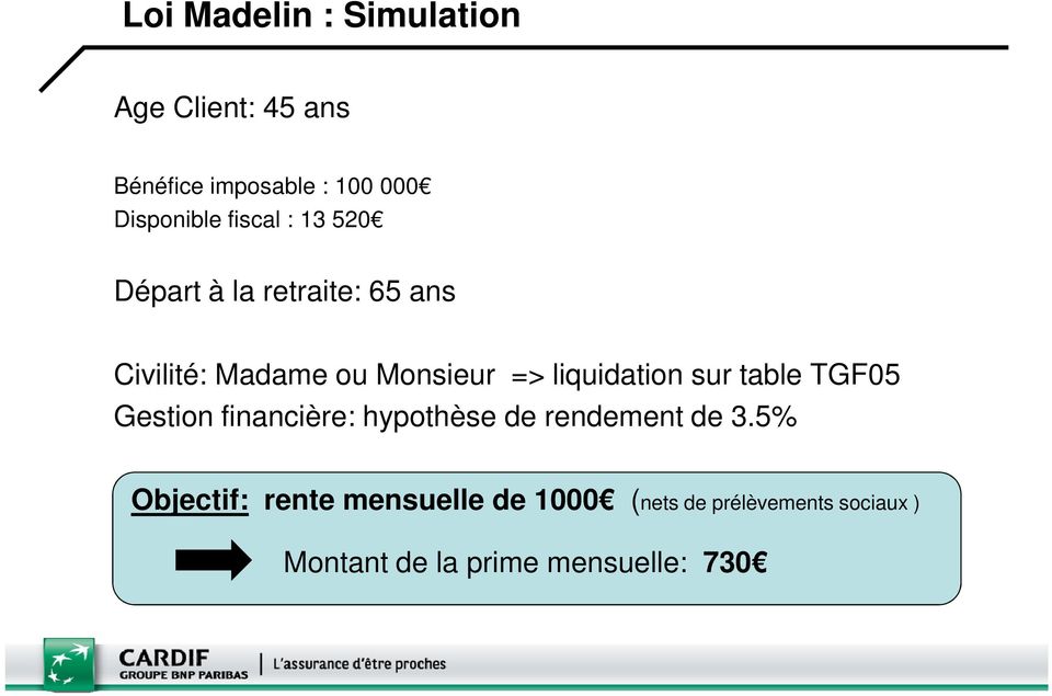 liquidation sur table TGF05 Gestion financière: hypothèse de rendement de 3.