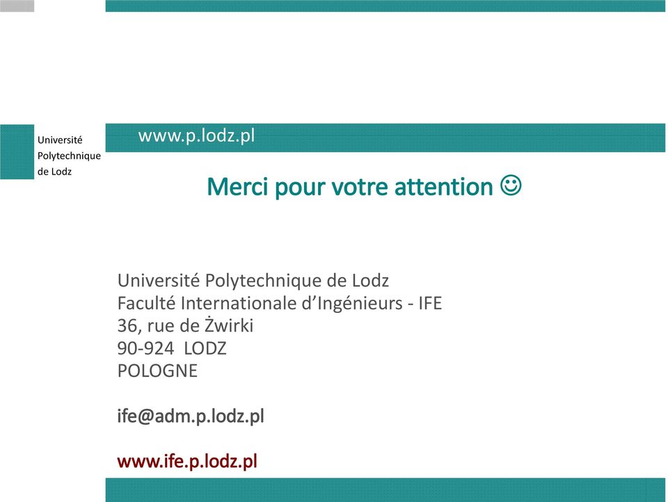 Faculté Internationale d Ingénieurs IFE
