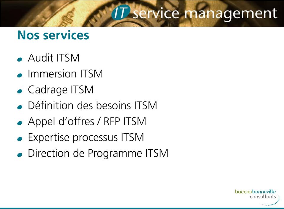 ITSM % Appel d offres / RFP ITSM %