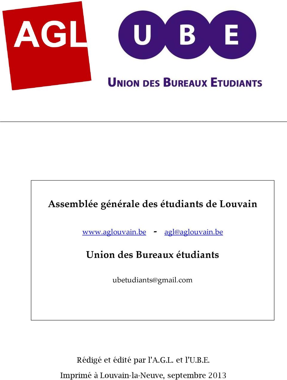 be Union des Bureaux étudiants ubetudiants@gmail.