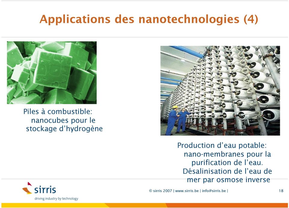 nano-membranes pour la purification de l eau.