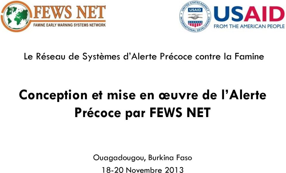 œuvre de l Alerte Précoce par FEWS NET
