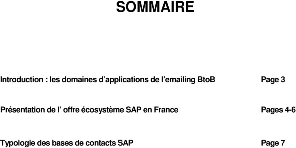 Présentation de l offre écosystème SAP en