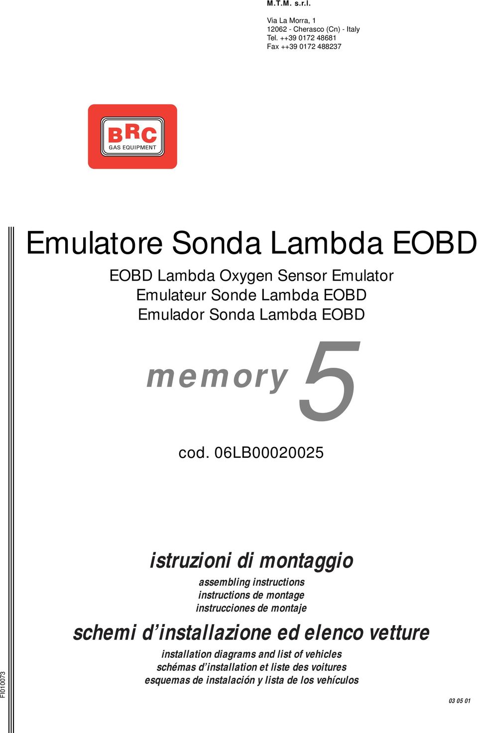 Lambda EOBD memory cod.