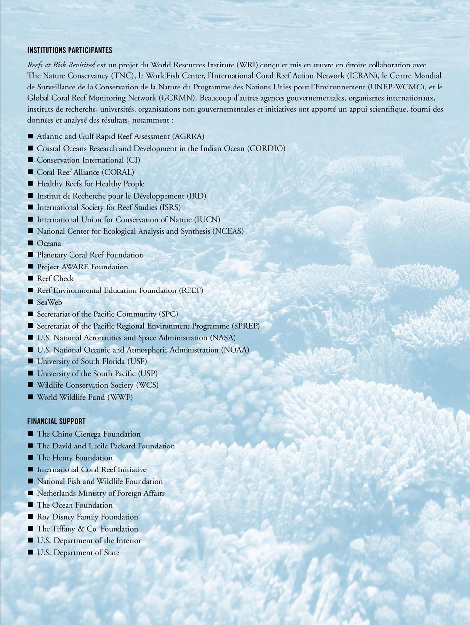 Global Coral Reef Monitoring Network (GCRMN).