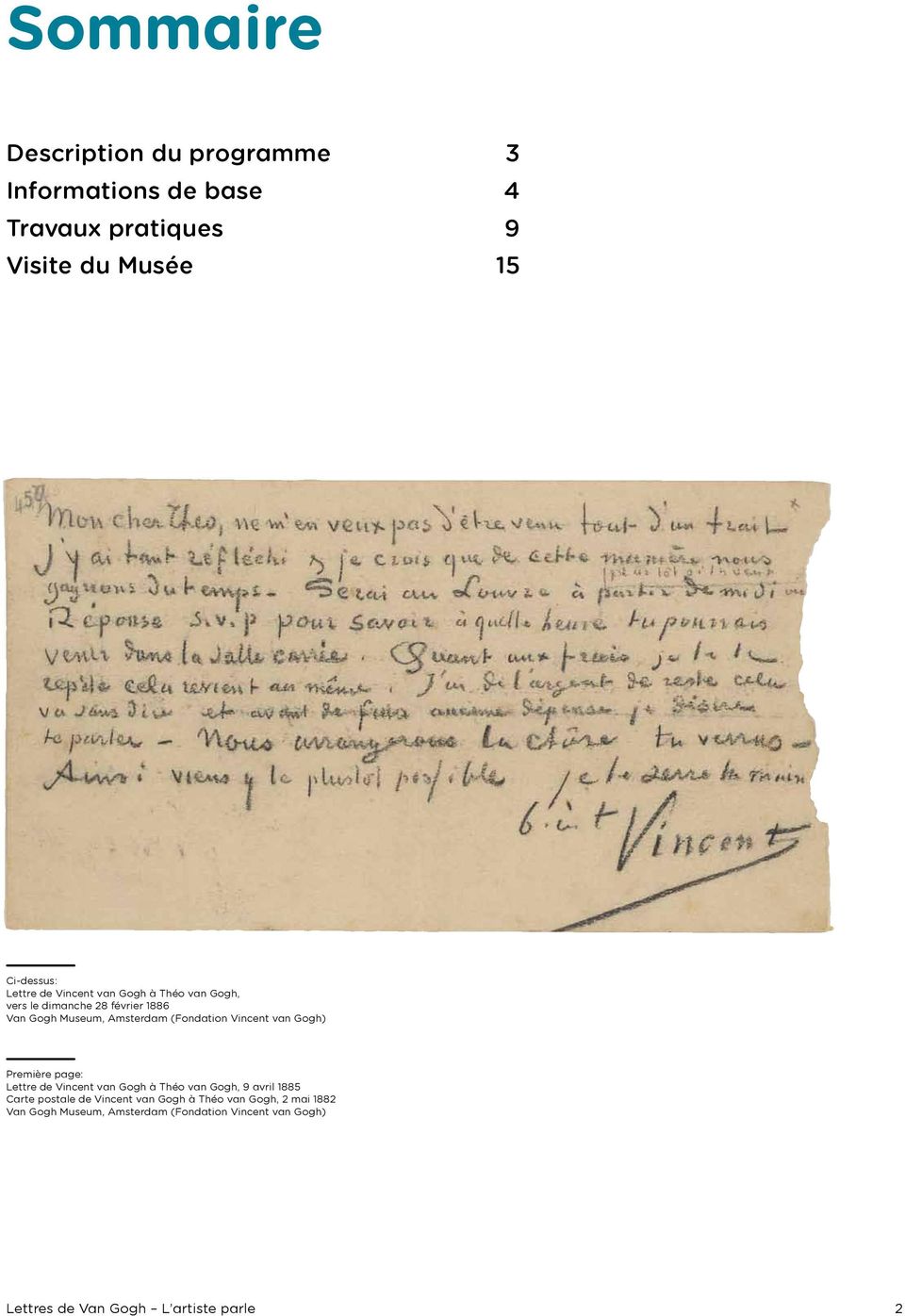 février 1886 Première page: Lettre de Vincent van Gogh à Théo van Gogh, 9 avril 1885