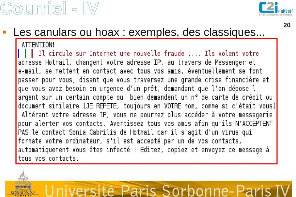 hoax : exemples,