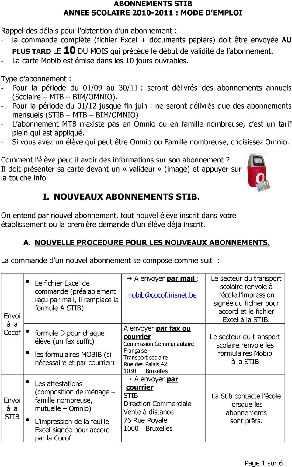 I. NOUVEAUX ABONNEMENTS STIB. - PDF Téléchargement Gratuit