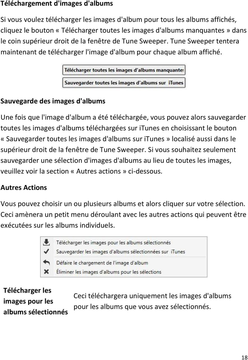 Sauvegarde des images d'albums Une fois que l'image d'album a été téléchargée, vous pouvez alors sauvegarder toutes les images d'albums téléchargées sur itunes en choisissant le bouton «Sauvegarder