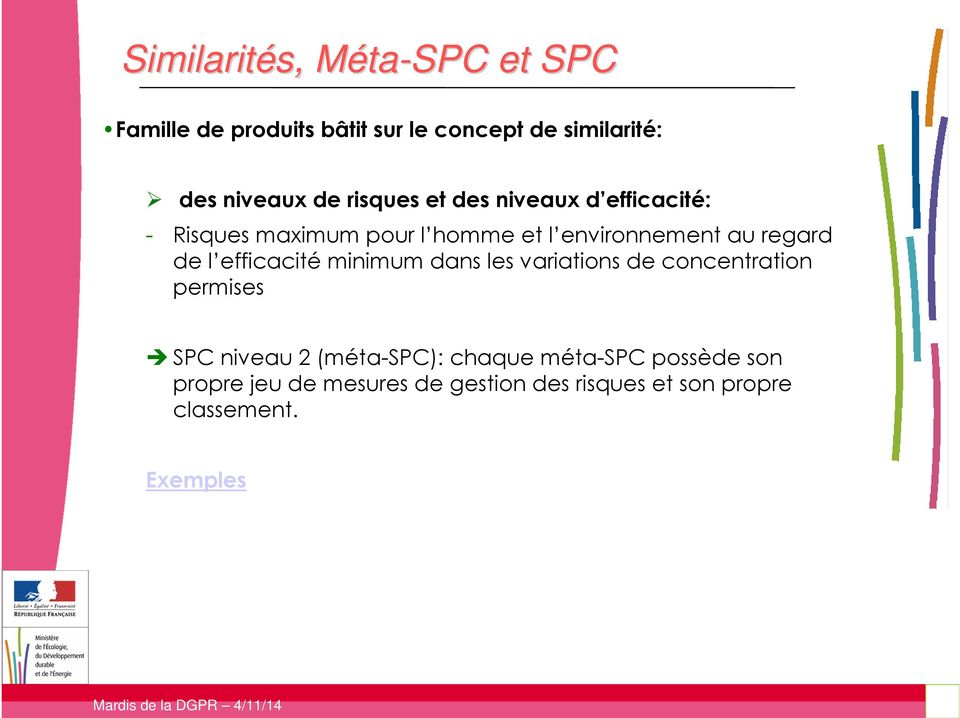 efficacitéminimum dans les variations de concentration permises SPC niveau 2 (méta-spc): chaque méta-spc