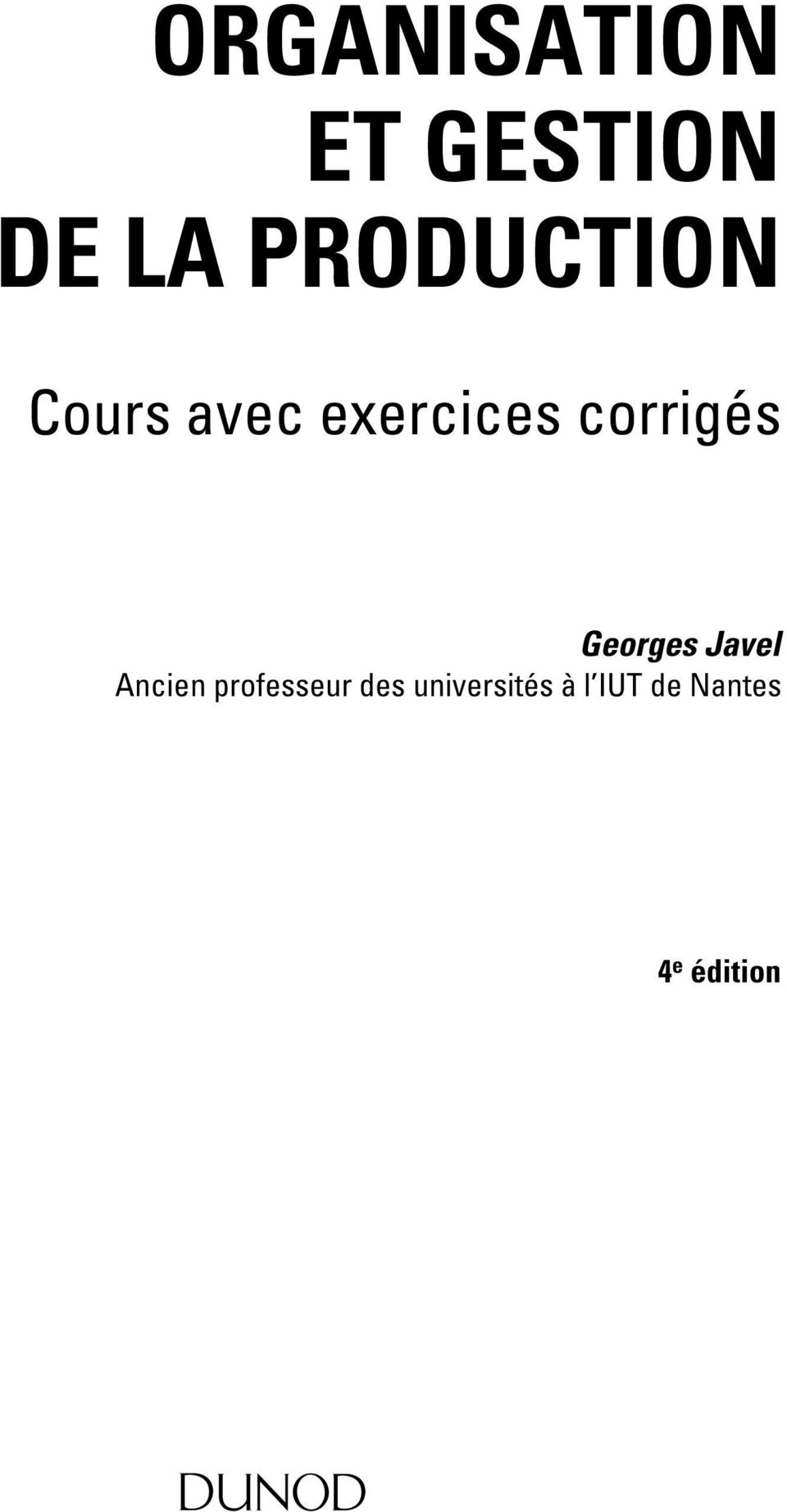 corrigés Georges Javel Ancien