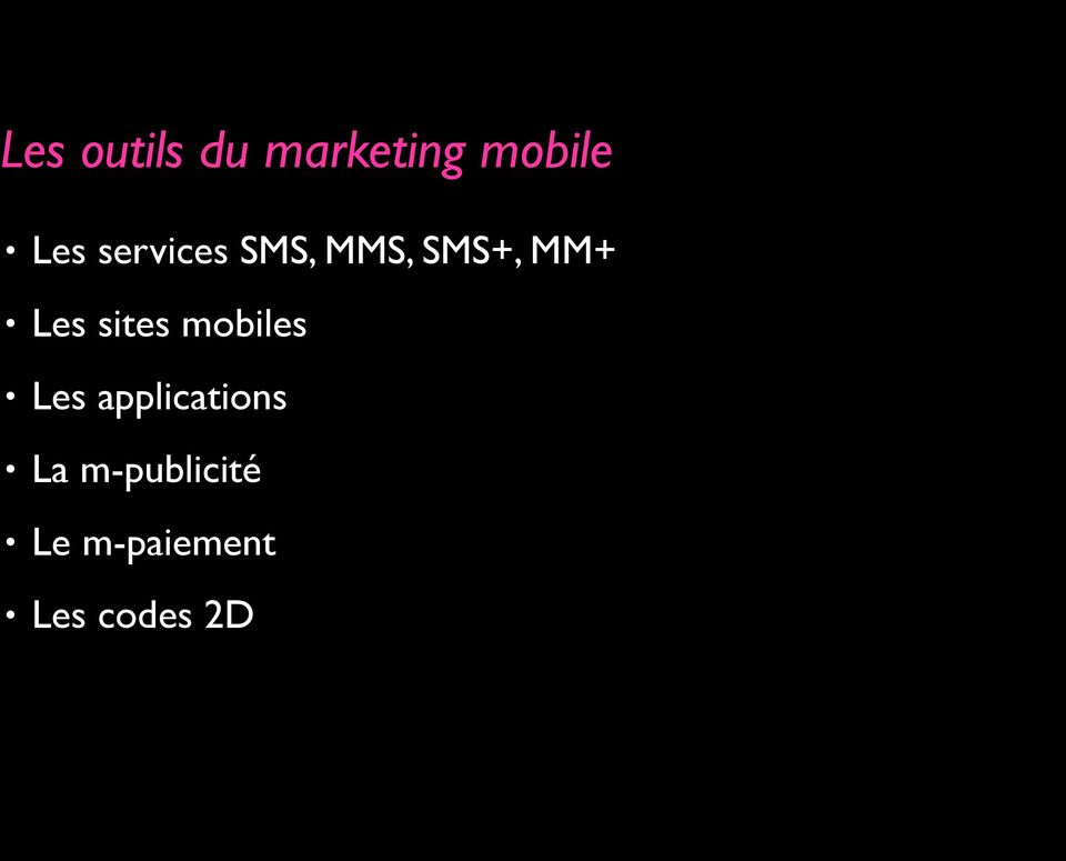 sites mobiles Les applications La