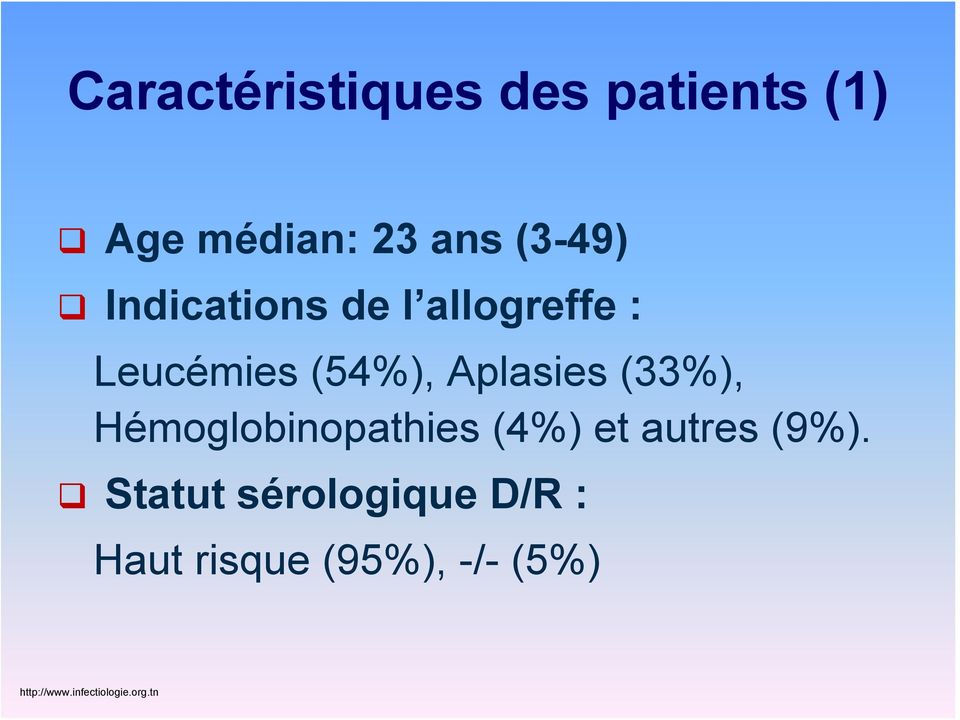 Aplasies (33%), Hémoglobinopathies (4%) et autres