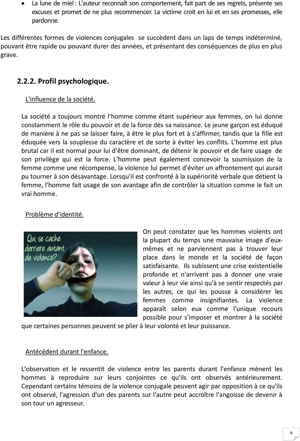 2.2. Profil psychologique. L'influence de la société.