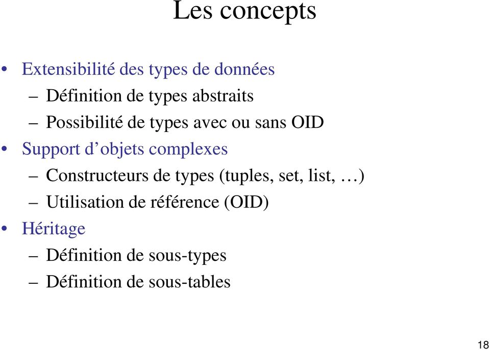 complexes Constructeurs de types (tuples, set, list, ) Utilisation de