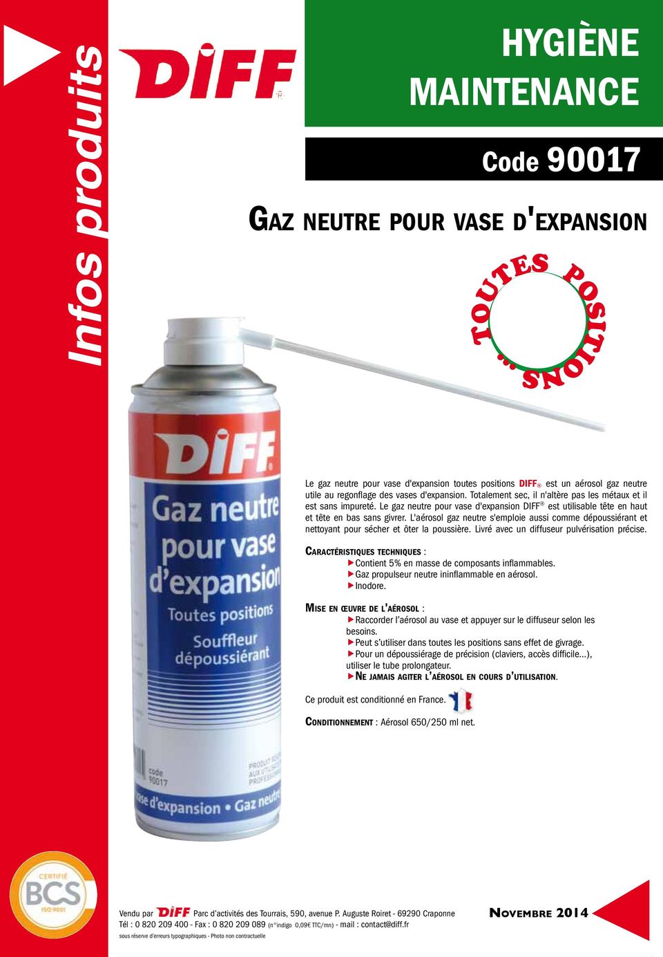 Conditionnement : Aérosol 650/250 ml net. - PDF Free Download