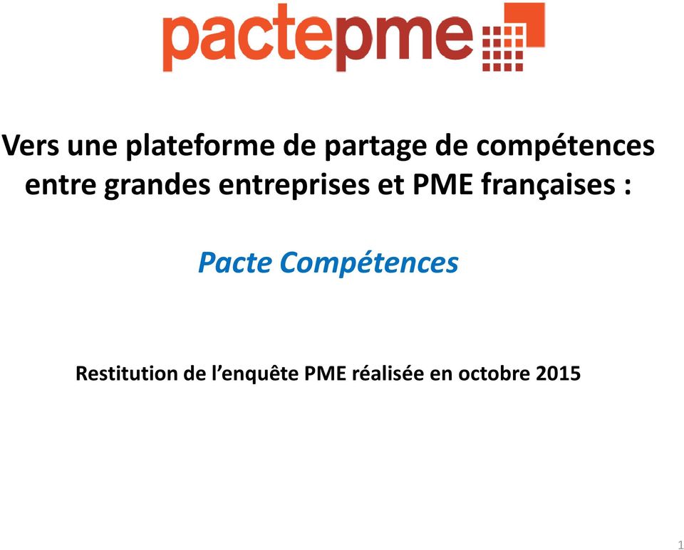PME françaises : Pacte Compétences