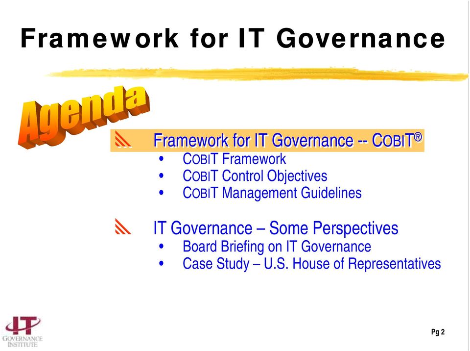 Management Guidelines IT Governance Some Perspectives Board