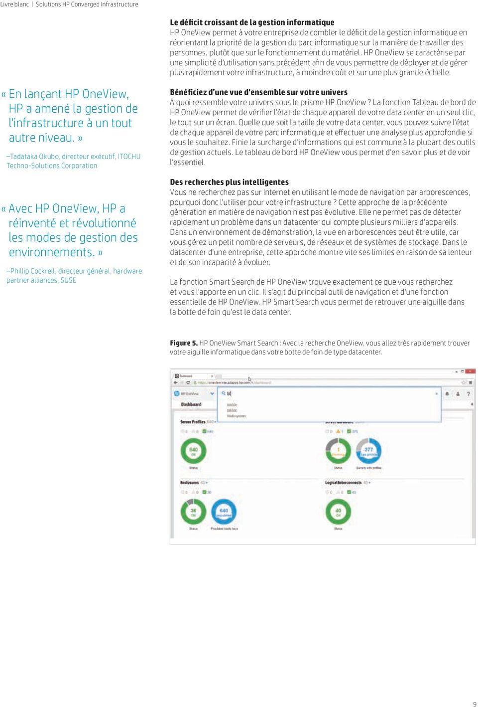 HP OneView se caractérise par une simplicité d'utilisation sans précédent afin de vous permettre de déployer et de gérer plus rapidement votre infrastructure, à moindre coût et sur une plus grande