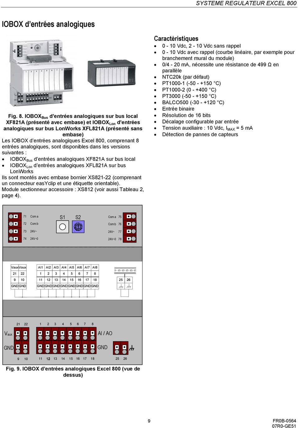 800, comprenant 8 entrées analogiques, sont disponibles dans les versions suivantes : IOBOX Bus d entrées analogiques XF821A sur bus local IOBOX Lon d entrées analogiques XFL821A sur bus LonWorks Ils