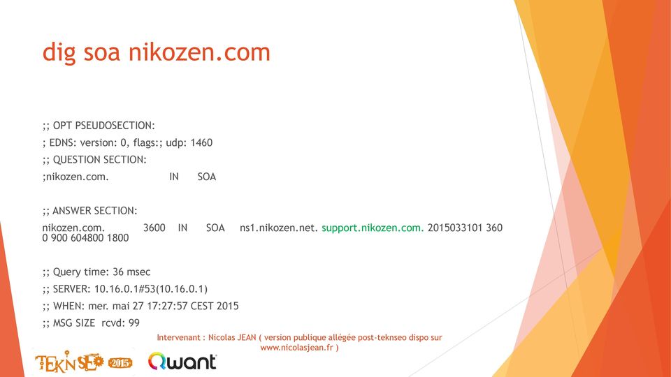 ;nikozen.com. IN SOA ;; ANSWER SECTION: nikozen.com. 3600 IN SOA ns1.nikozen.net.
