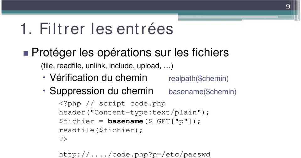 basename($chemin) <?php // script code.