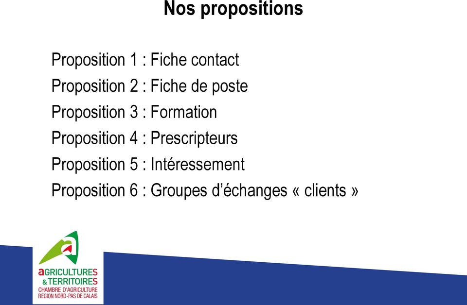 Formation Proposition 4 : Prescripteurs Proposition