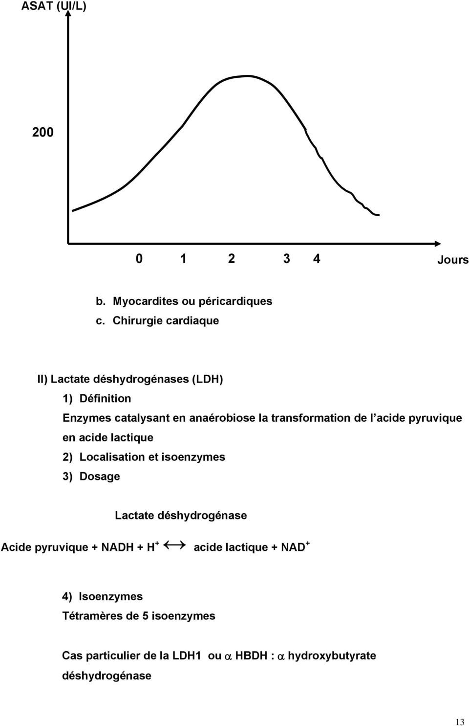 transformation de l acide pyruvique en acide lactique 2) Localisation et isoenzymes 3) Dosage Lactate