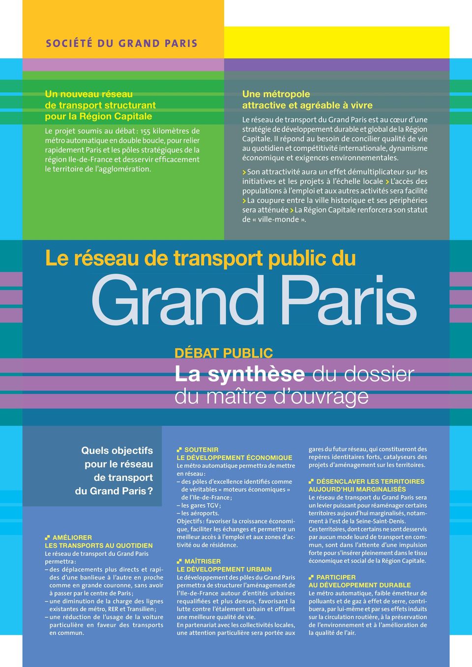 Une métropole attractive et agréable à vivre Le réseau de transport du Grand Paris est au cœur d une stratégie de développement durable et global de la Région Capitale.
