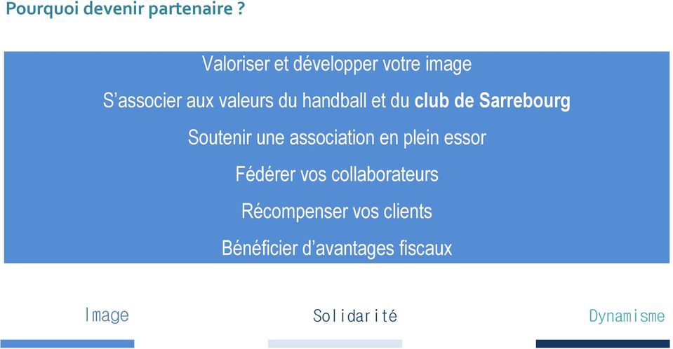 handball et du club de Sarrebourg Soutenir une association en plein