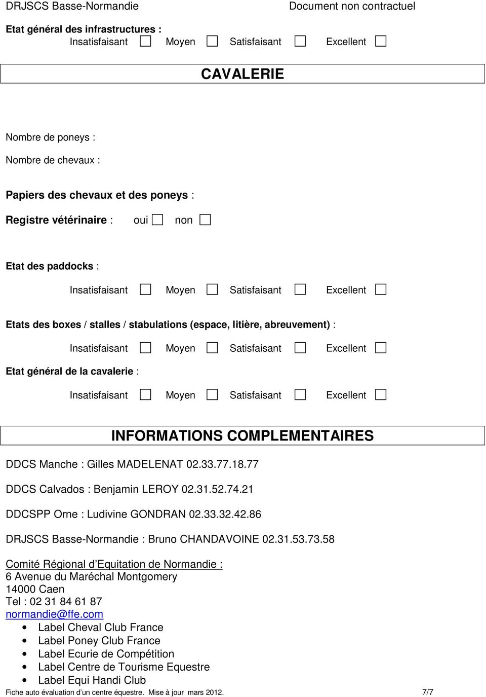 21 DDCSPP Orne : Ludivine GONDRAN 02.33.32.42.86 DRJSCS Basse-Normandie : Bruno CHANDAVOINE 02.31.53.73.