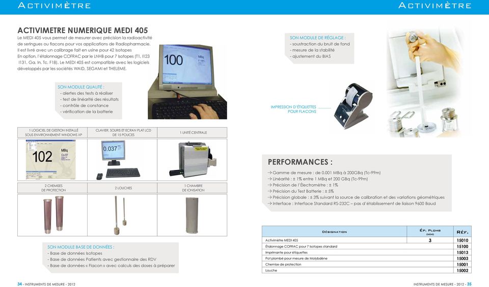 Le MEDI 405 est compatible avec les logiciels développés par les sociétés WAID, SEGAMI et THELEME.