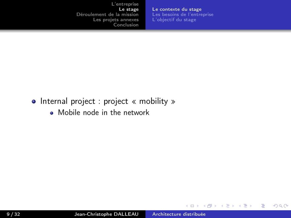 project : project «mobility» Mobile node in