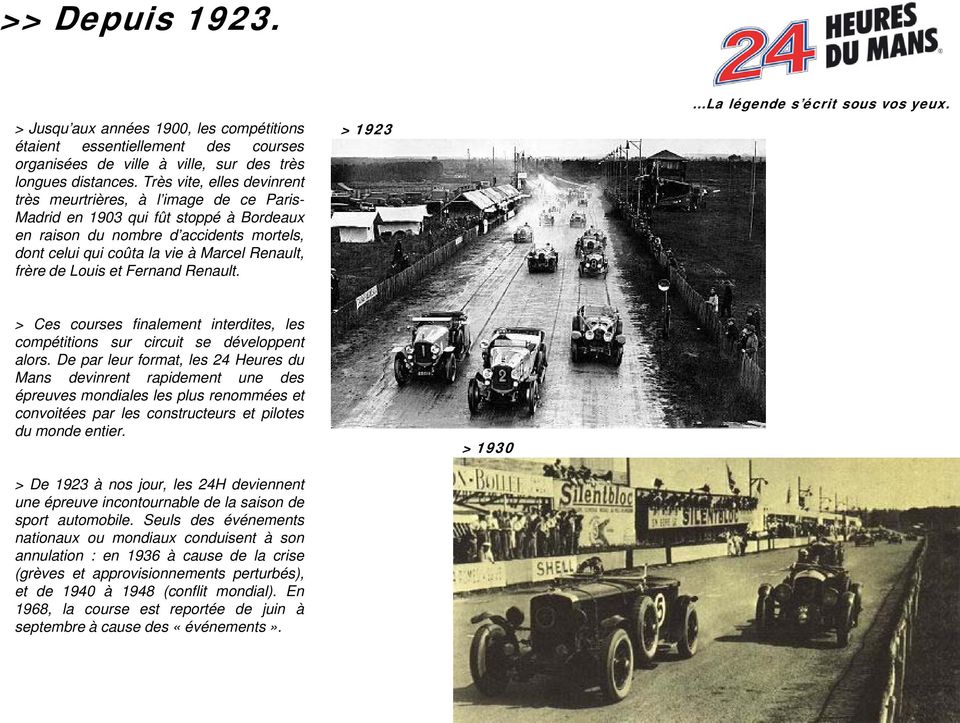 frère de Louis et Fernand Renault. > 1923 > Ces courses finalement interdites, les compétitions sur circuit se développent alors.