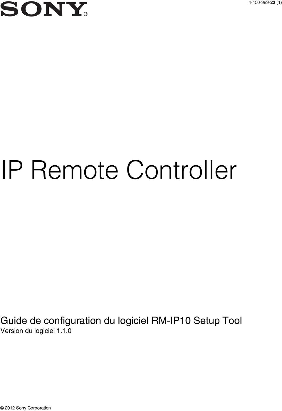 du logiciel RM-IP10 Setup Tool