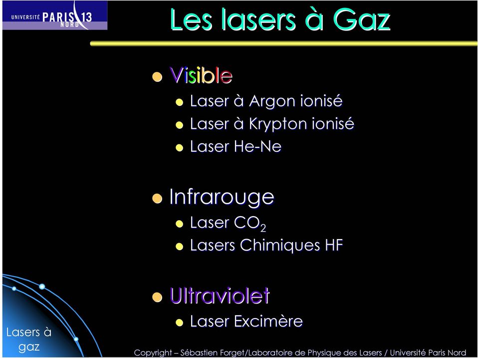 He-Ne Infrarouge Laser CO 2 Lasers