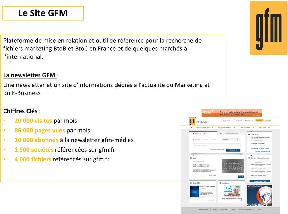 La newsletter GFM : Une newsletter et un site d'informations dédiés à l actualité du Marketing et du E-Business