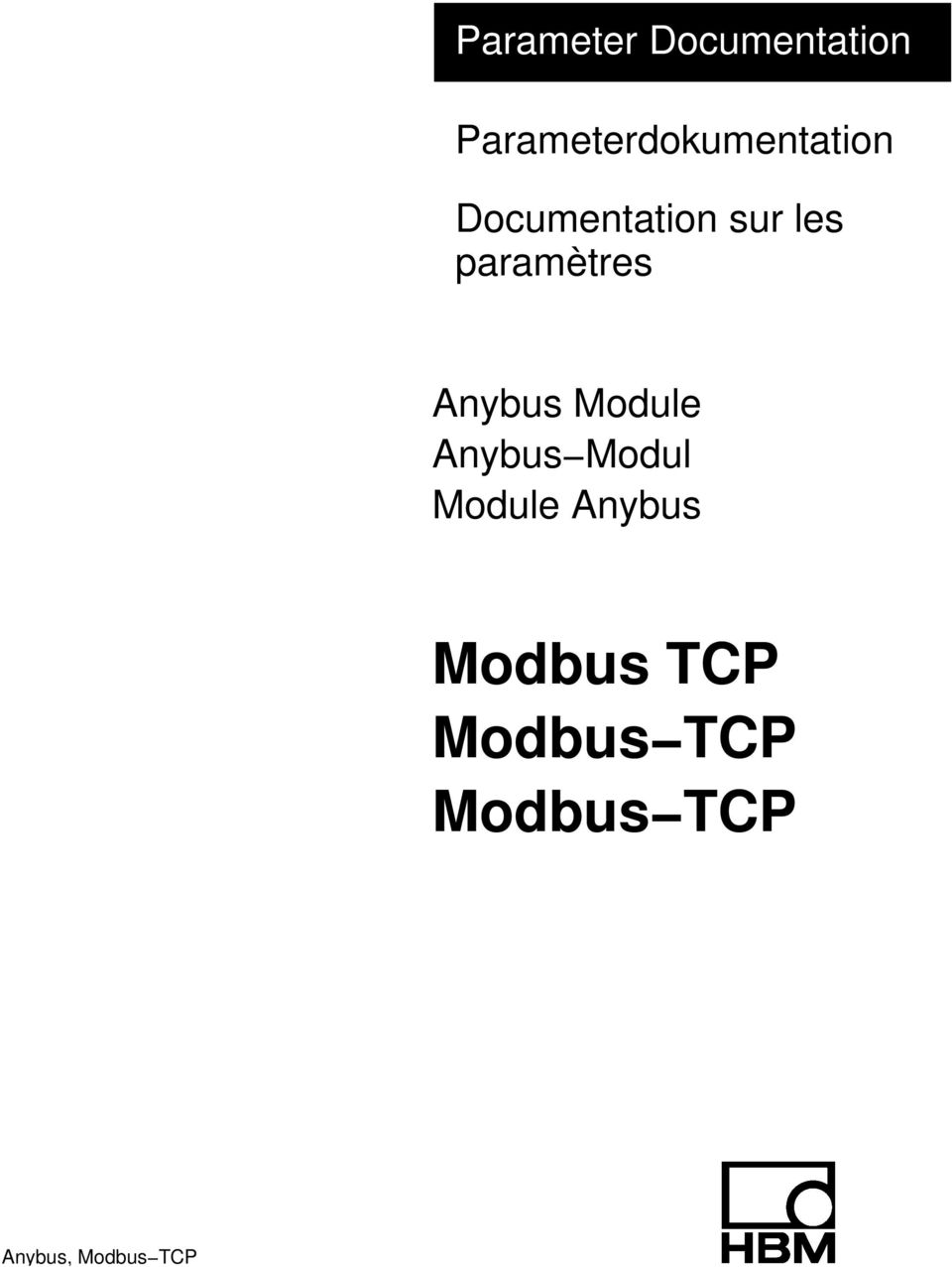 les paramètres Anybus Module Anybus Modul