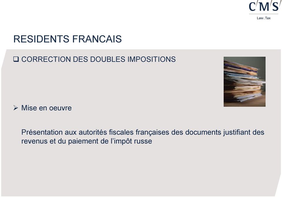 autorités fiscales françaises des documents