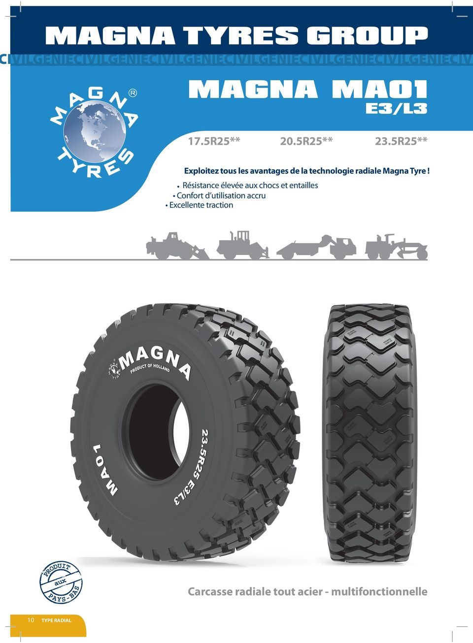 5R25** Exploitez tous les avantages de la technologie radiale Magna Tyre!