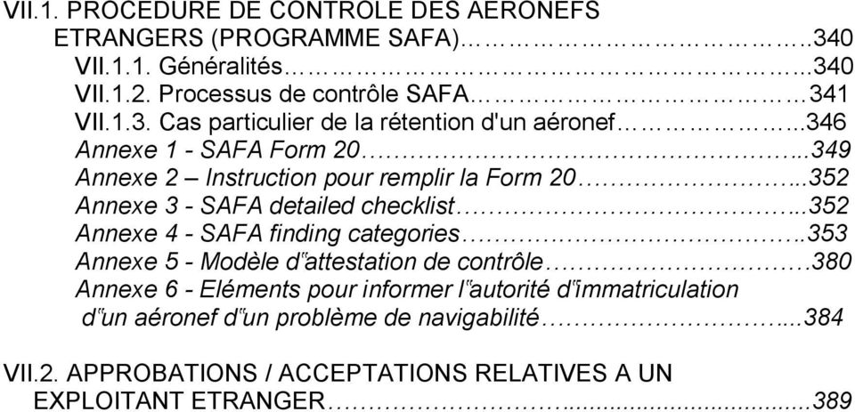.352 Annexe 4 - SAFA finding categories.