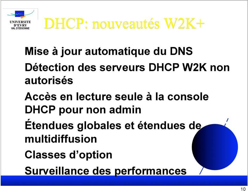 la console DHCP pour non admin Étendues globales et étendues