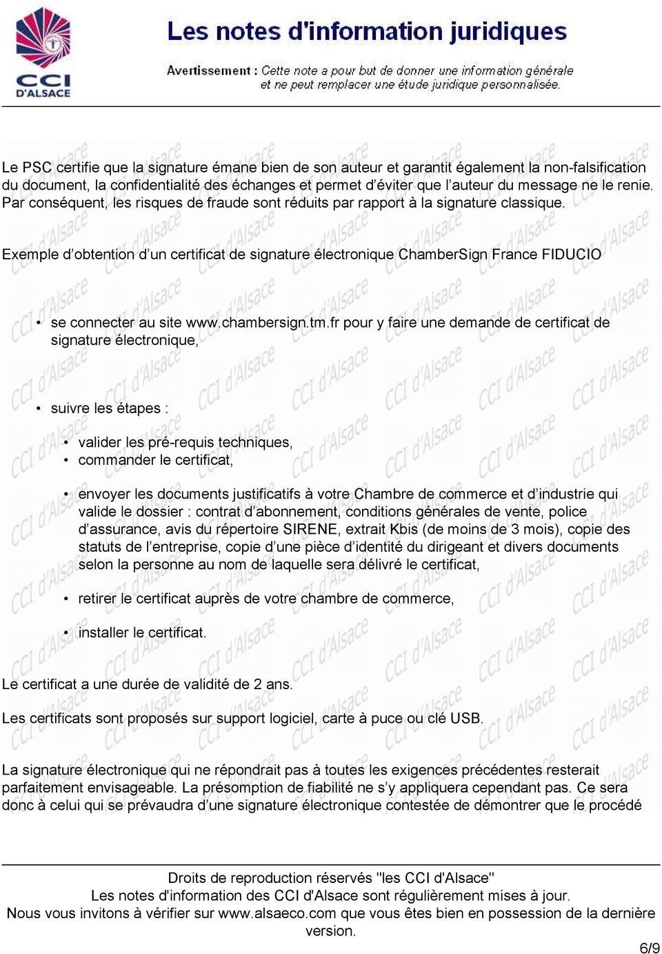 Exemple d obtention d un certificat de signature électronique ChamberSign France FIDUCIO se connecter au site www.chambersign.tm.