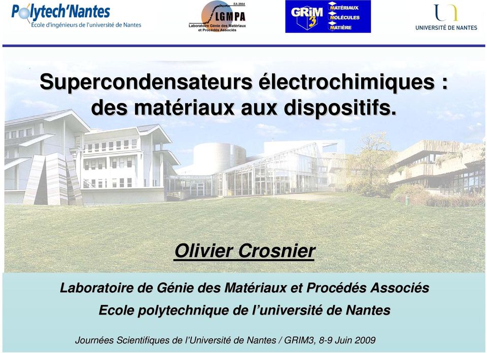 Associs Ecole polytechnique de l universitl universit de Nantes